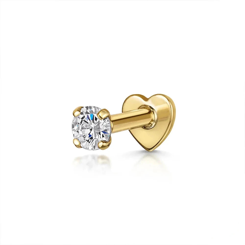 925 Sterling Silver Labret Earrings – Timeless Style with Gold-Plated Luxury