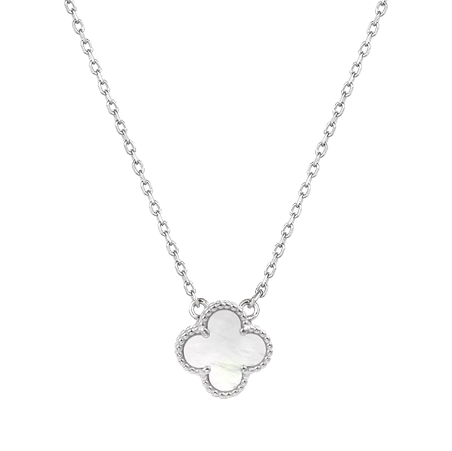 925 Sterling Silver Black Clover Necklace