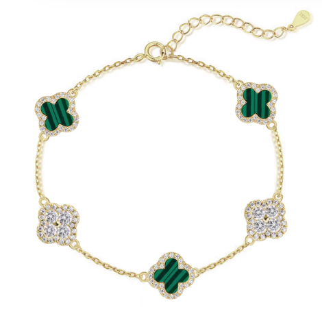 Clover Sparkle Pearl Iced Clover Bracelet