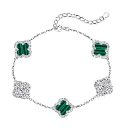 Clover Sparkle Pearl Iced Clover Bracelet