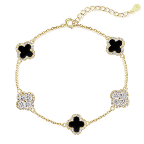 Clover Sparkle Pearl Iced Clover Bracelet