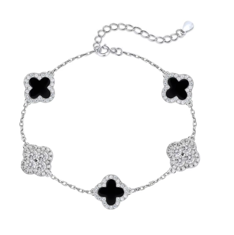 Clover Sparkle Pearl Iced Clover Bracelet